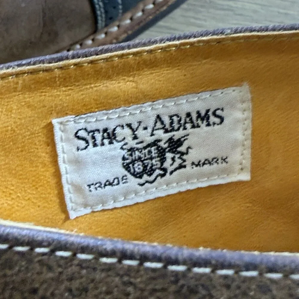 Stacy Adams Boots Men 10.5 Brockton Madison Brown Leather Cap Toe Ankle